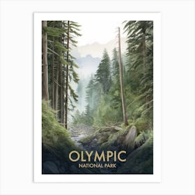 Olympic National Park Vintage Travel Poster 6 Art Print