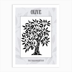 Olive Tree Simple Geometric Nature Stencil 1 Poster Art Print