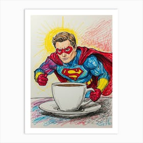 Superman Coffee Art Print