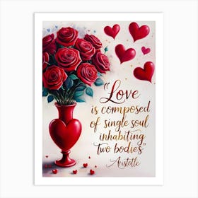 The Unity of Souls: Love is composed of a single soul inhabiting two bodies Art Print