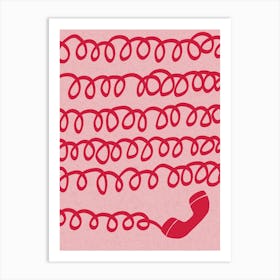 Retro Telephone Red Art Print