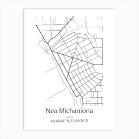 Nea Michaniona,Greece Minimalist Map Art Print