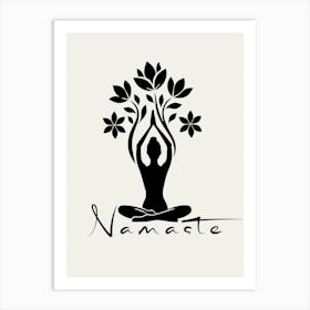 Namste Flower Yoga | Yoga, Meditation, Namaste, Wellness, Balance, Mindfulness, Zen, Serenity, Calm, Spiritual, Flowers, Peace Art Print