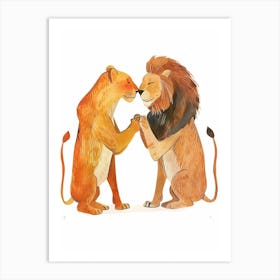 Barbary Lion Rituals Clipart 1 Art Print