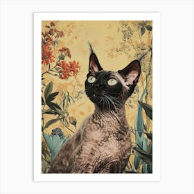 Cornish Rex Cat Japanese Illustration 1 Art Print