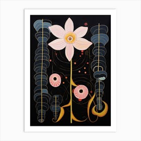 Monkey Orchid 4 Hilma Af Klint Inspired Flower Illustration Art Print