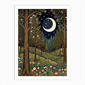 William Morris Moon In The Forest 4 Art Print