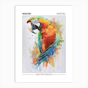 Macaw Pastel Watercolour 4 Poster Affiche