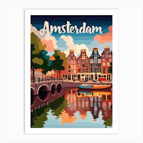 Amsterdam Canal Summer Aerial View 2 Art Print