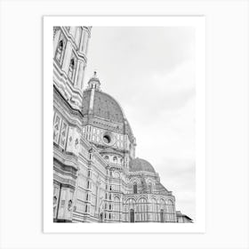 Florence Cathedral Dome, Italy - Black And White Art Print