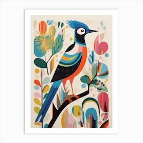 Colourful Scandi Bird Lapwing 4 Art Print