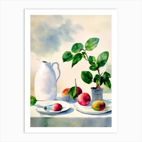 Lychee 2 Italian Watercolour fruit Art Print
