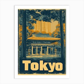 Aihrgdesign A Retro Travel Poster For Tokyo 4 Art Print