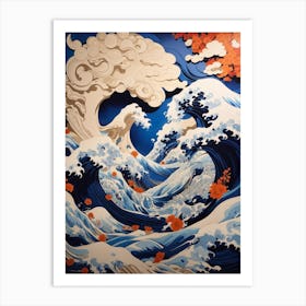 The Great Wave off Kanagawa - Aboriginal Dreamtime 2 Art Print