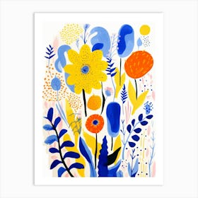 Flowers On A White Background 1 Art Print