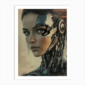 Robot Girl Canvas Print Art Print