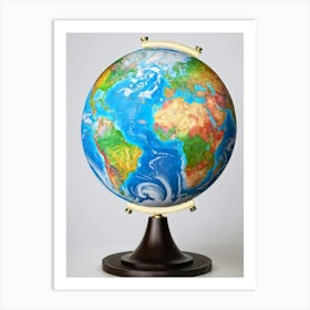 An Illustrious Piece Of Digital Render Of A Globe Highlighting Every Continent On Planet Earth Pred Art Print