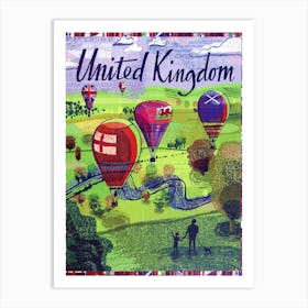 Hot Air Balloons Over United Kingdom Art Print