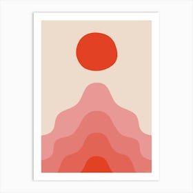 Open Your Mind Red Gradient Playful Wavy Art Print