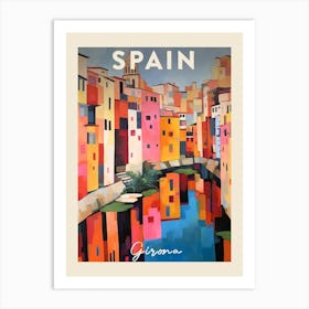 Girona Spain 3 Fauvist Painting  Travel Poster Art Print