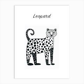 B&W Leopard Poster Art Print