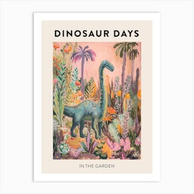 Dinosaur In The Garden Poster 1 Art Print