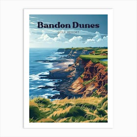 Bandon Dunes Golf Resort Oregon Digital Travel Art Poster