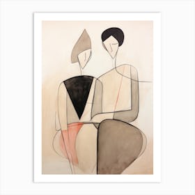 Two People Sitting Art Print