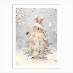 Christmas Bunny 4 Art Print