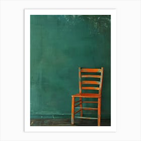 Chair In Front Of A Chalkboard Art Print