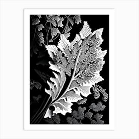 Oregon Grape Leaf Linocut 1 Art Print