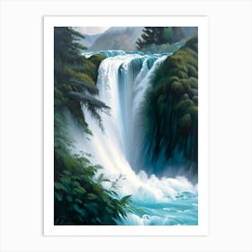 Huka Falls, New Zealand Peaceful Oil Art 1 (2) Art Print