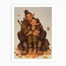 Autumn Goblin Couple Art Print