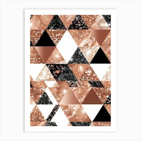 Gold And Black Geometric Pattern 1 Art Print