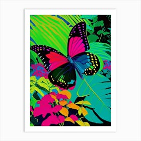Butterfly In Botanical Gardens Andy Warhol Inspired 1 Art Print