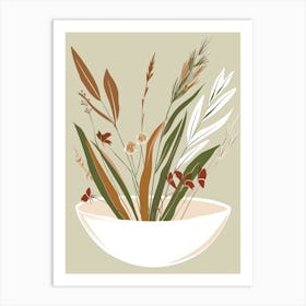 Bowl Of Grasses Art Print