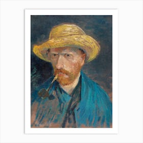 Self Portrait With Straw Hat And Pipe (1887), Vincent Van Gogh Art Print