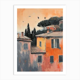 Portofino Rooftops Morning Skyline 2 Art Print