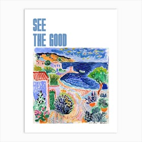 See The Good Poster Seaside Doodle Matisse Style 10 Art Print