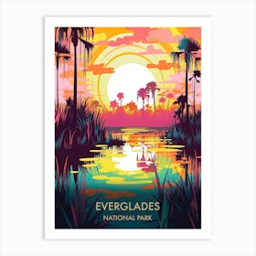 Everglades National Park Travel Poster Illustration Style 2 Art Print