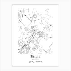 Sittard,Netherlands Minimalist Map Art Print