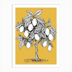 Lemon Tree Minimalistic Drawing 3 Art Print