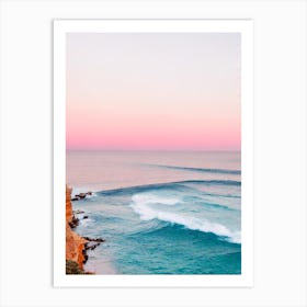 Cala Conta Beach, Ibiza, Spain Pink Photography 1 Art Print