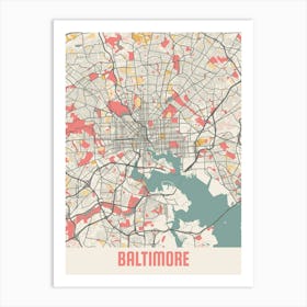 Baltimore Map Poster Art Print