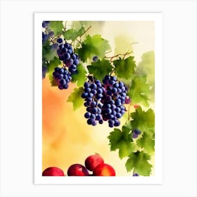 Grapes 2 Italian Watercolour fruit Art Print