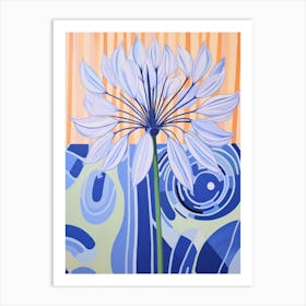 Agapanthus 4 Hilma Af Klint Inspired Pastel Flower Painting Art Print