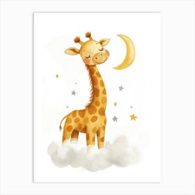 Giraffe Sleeping Art Print