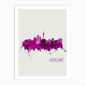 Auckland New Zealand City Purple Art Print