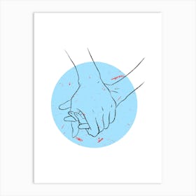 Couple Holding Hands 3 Art Print