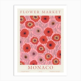 Flower Market Monaco Art Print